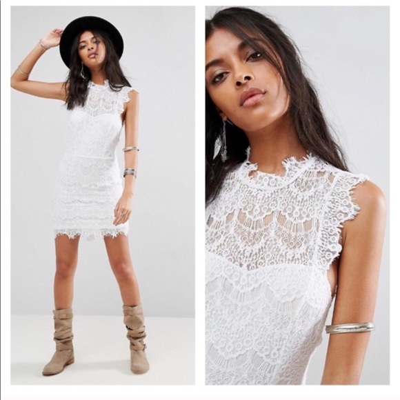 FREE PEOPLE White Lace Open Back Dress Sm ‼️NWT‼️ - Picture 6 of 8